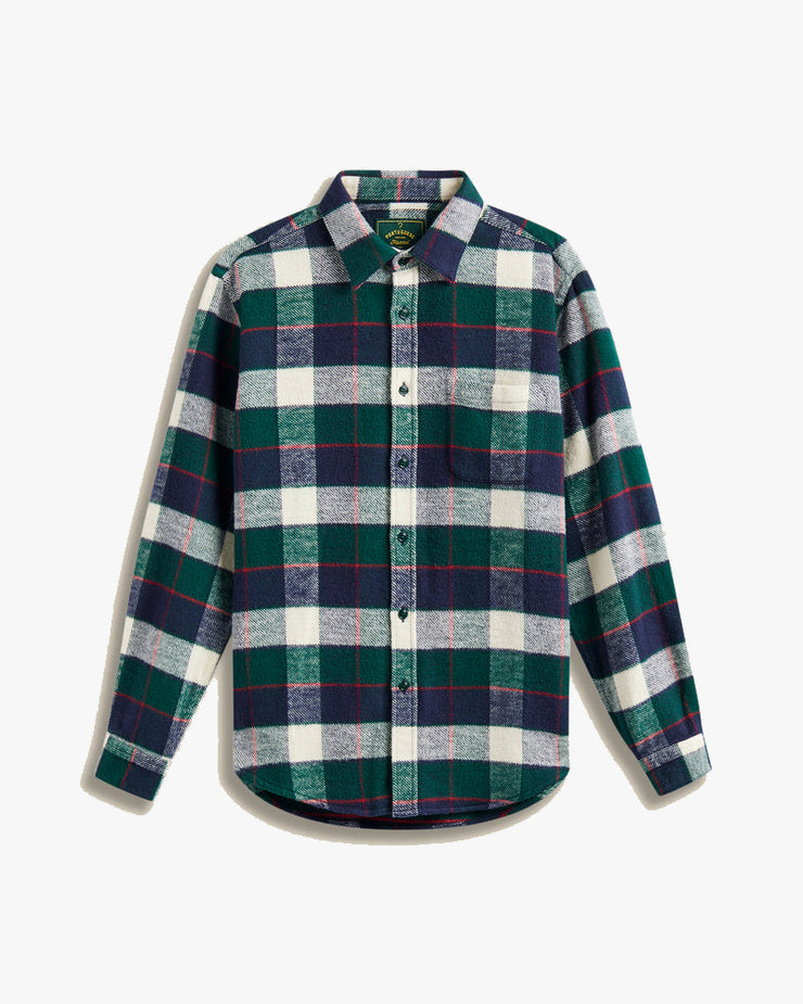 Portuguese Flannel Bottle Shirt - Green / White | Portuguese Flannel Shirts | JEANSTORE