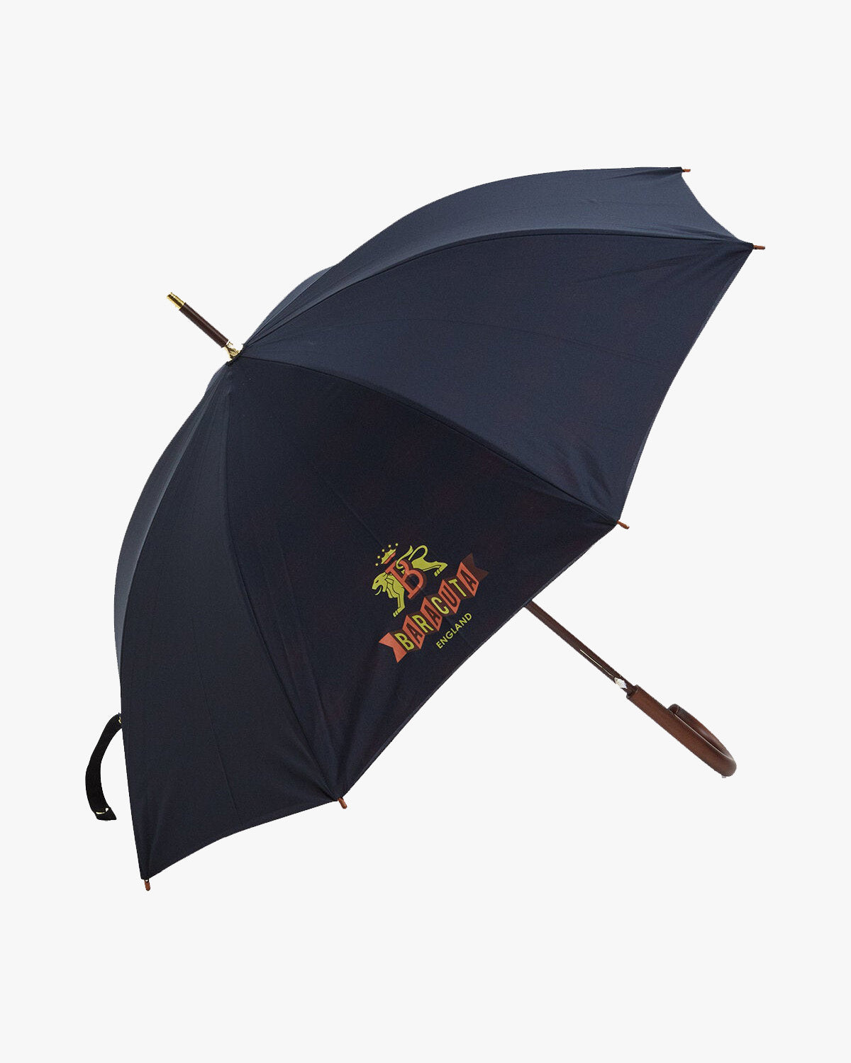 baracuta classic umbrella navy open umbrella with logo detail