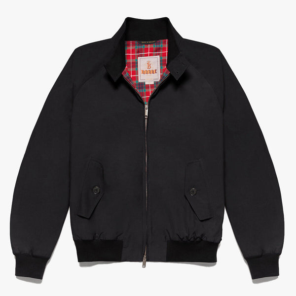 baracuta g9 harrington jacket black front view full jacket