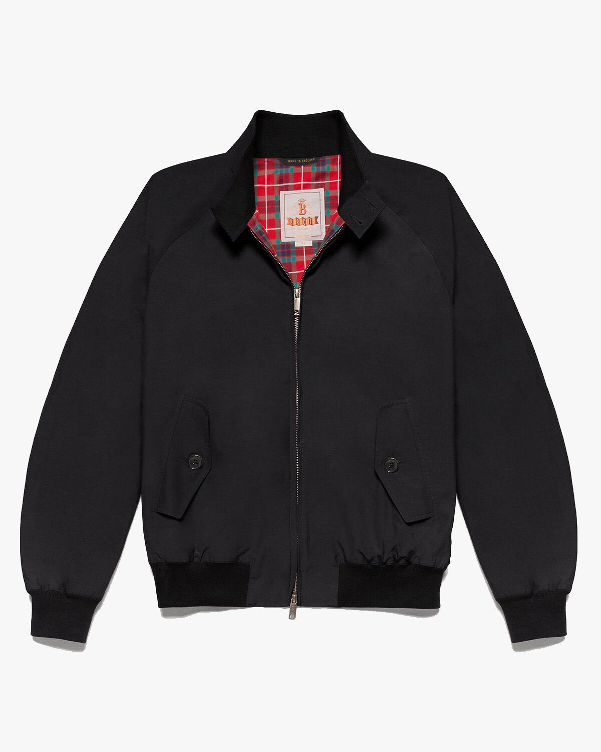 baracuta g9 harrington jacket black front view full jacket