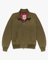 baracuta g9 harrington jacket in beech, front view full jacket