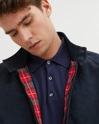 Baracuta G9 Suede Harrington Jacket - Navy | Baracuta Jackets & Coats | JEANSTORE