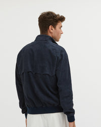 Baracuta G9 Suede Harrington Jacket - Navy | Baracuta Jackets & Coats | JEANSTORE