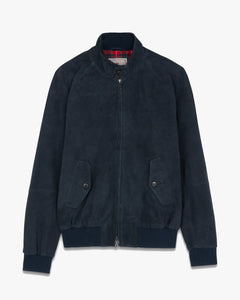 Baracuta G9 Suede Harrington Jacket - Navy