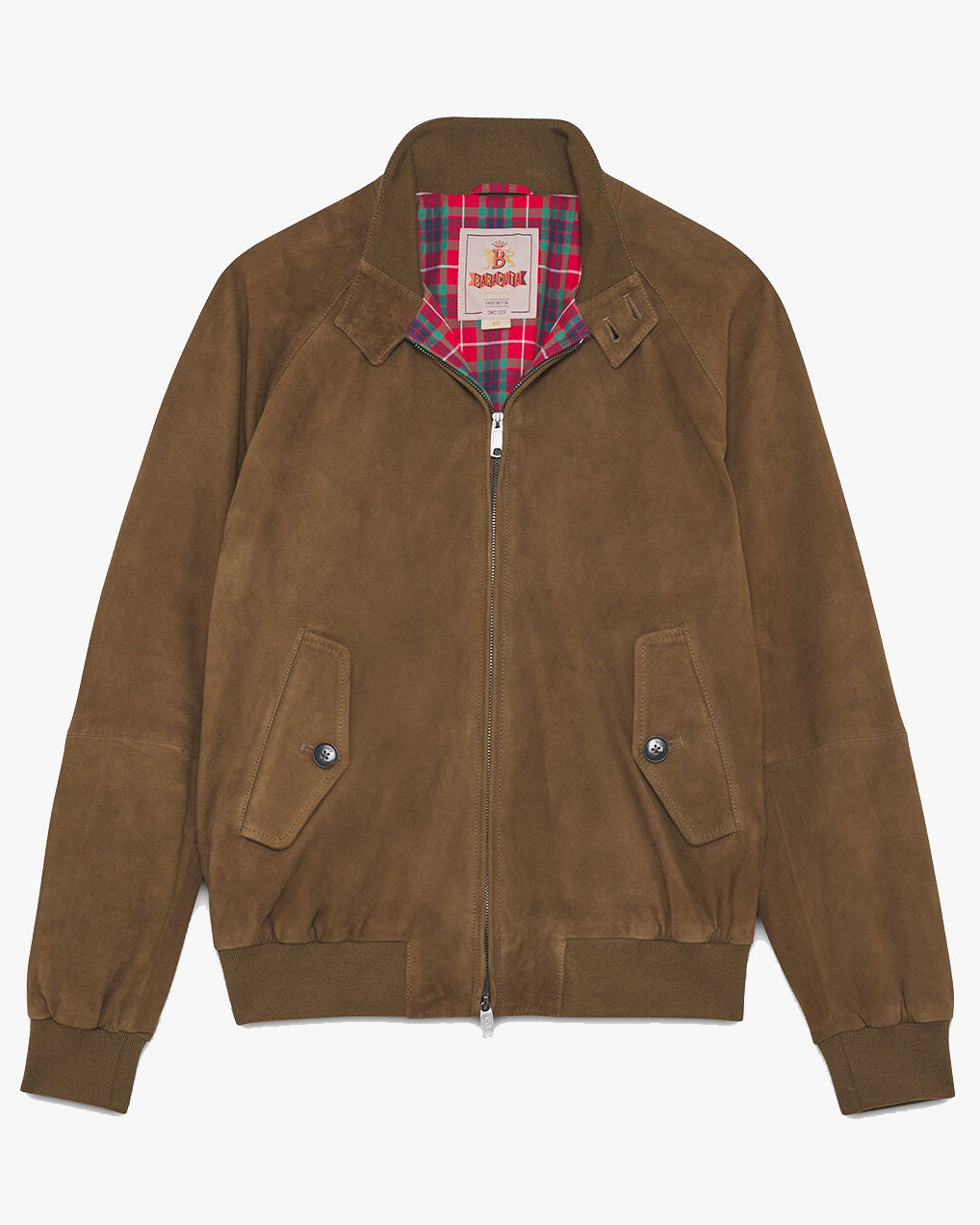 Baracuta G9 Suede Harrington Jacket - Dark Olive | Baracuta Jackets & Coats | JEANSTORE