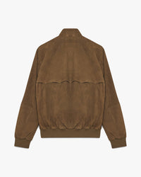 Baracuta G9 Suede Harrington Jacket - Dark Olive | Baracuta Jackets & Coats | JEANSTORE