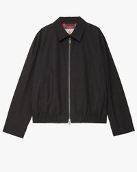 baracuta g18 harrington jacket mens black front view against white background