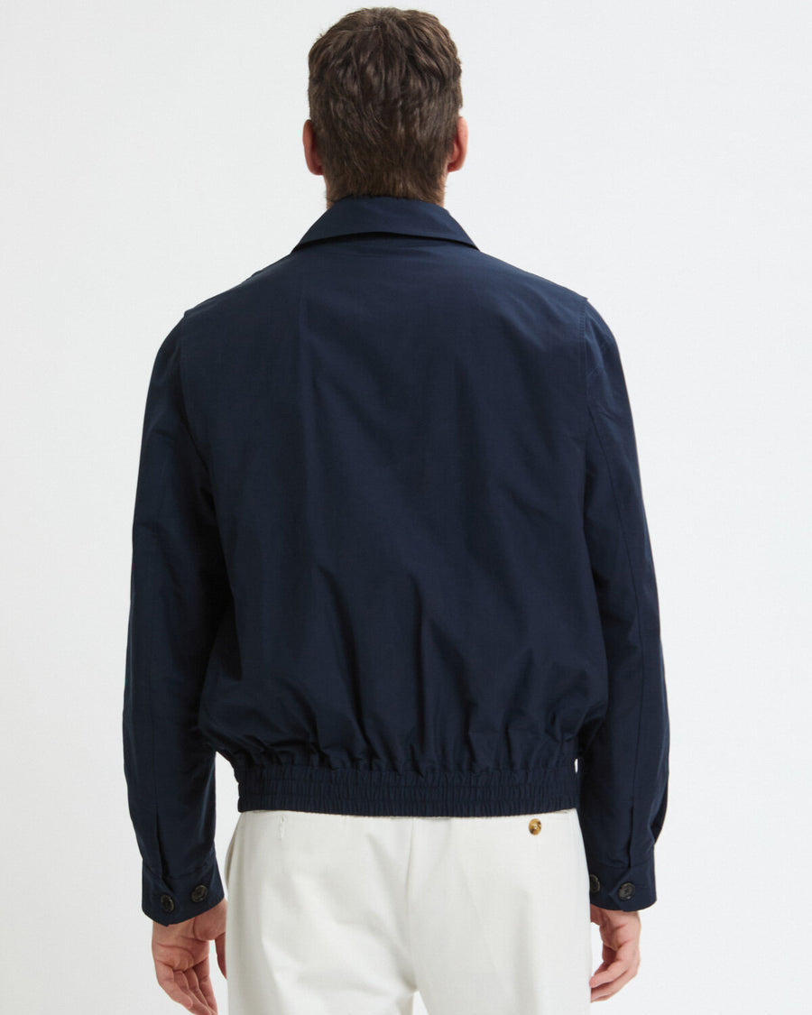 baracuta g18 harrington jacket navy back view showing fit