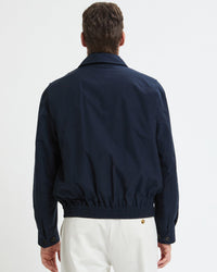 baracuta g18 harrington jacket navy back view showing fit