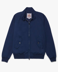 baracuta g9 twill harrington jacket navy front view
