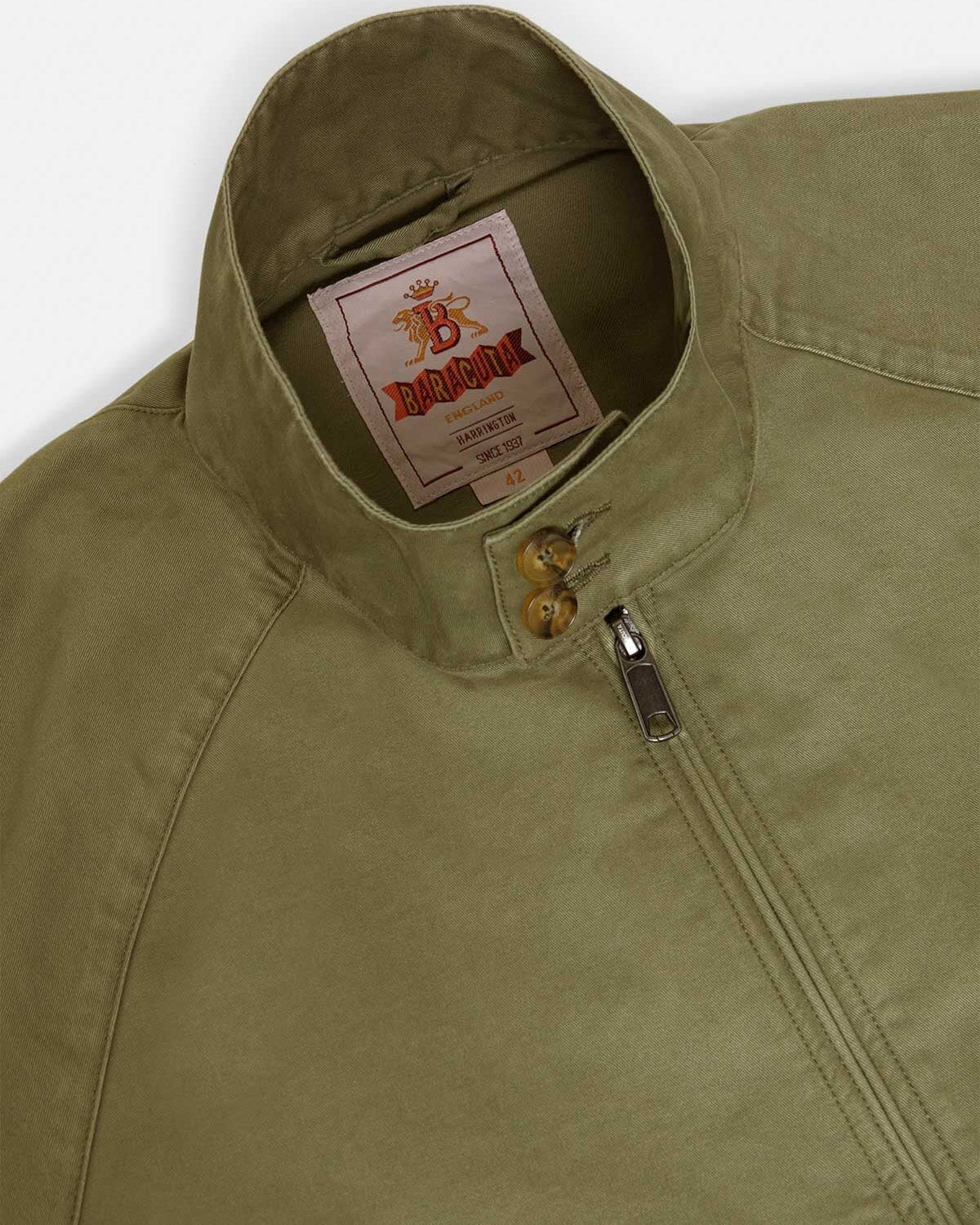 Baracuta G9 Twill Harrington Jacket - Lichen Green | Baracuta Jackets & Coats | JEANSTORE