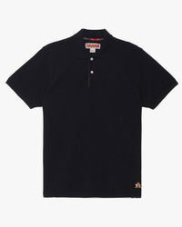 baracuta tartan placket polo shirt black front view