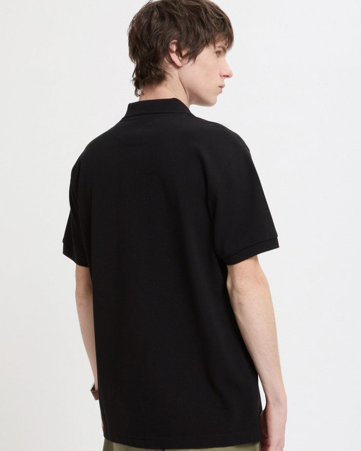 Baracuta Tartan Placket Polo Shirt - Black