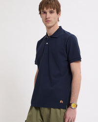 Baracuta Tartan Placket Polo Shirt - Navy | Baracuta Polo Shirts | JEANSTORE