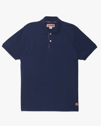 Baracuta Tartan Placket Polo Shirt - Navy | Baracuta Polo Shirts | JEANSTORE