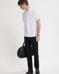 Baracuta Tartan Placket Polo Shirt - Bone White