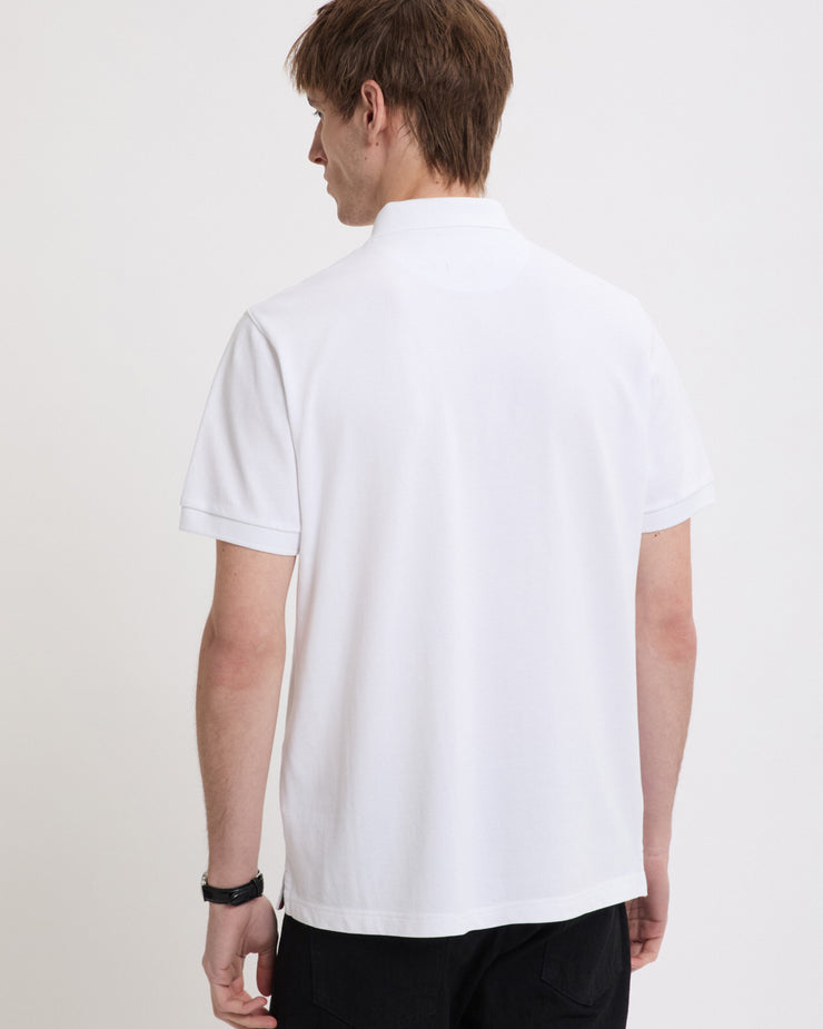 Baracuta Tartan Placket Polo Shirt - Bone White