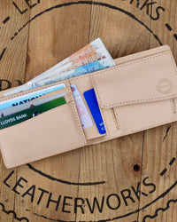 Barnes and Moore Longshore Coin Pocket Leather Wallet - Natural