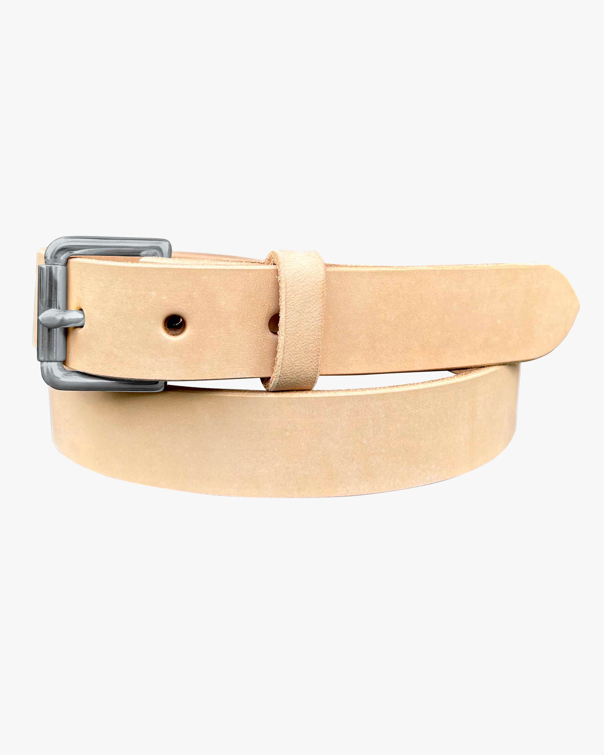 Barnes and Moore Slim Roller Harness Leather Belt - Natural / Nickel | Barnes and Moore Belts | JEANSTORE