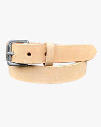 Barnes and Moore Slim Roller Harness Leather Belt - Natural / Nickel | Barnes and Moore Belts | JEANSTORE