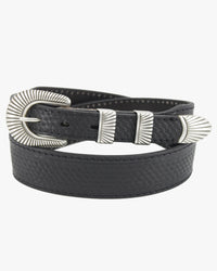 Jean Dessel Sandstone Basketweave Western Leather Belt - Black | Jean Dessel Belts | Jeanstore