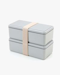 Japan Best Miyoshi Takenaka Gel Cool Bento Box Double - Light Grey