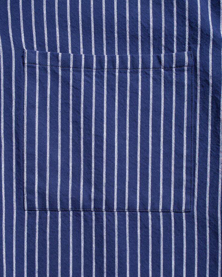 Nudie Jeans Berra Striped Worker Shirt - Blue