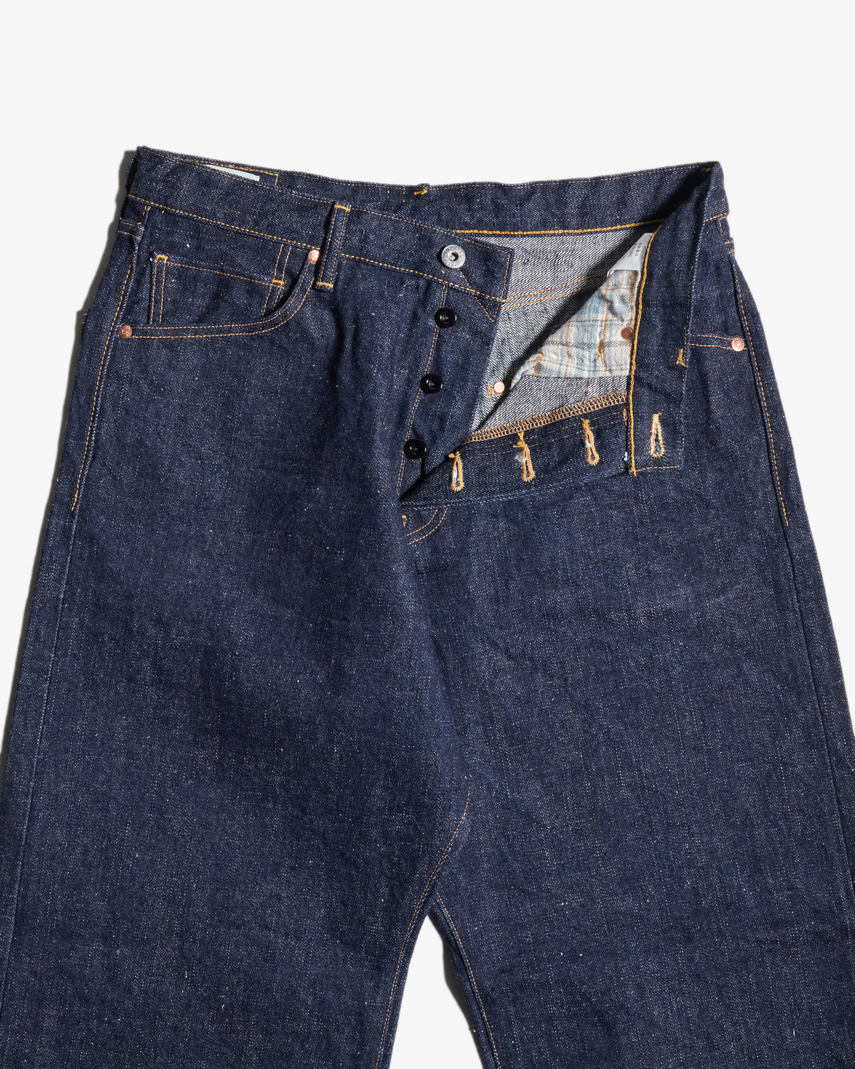 Big John Green Label M1012RC Wild Duck Wide Straight Selvedge Jeans - Indigo Onewash