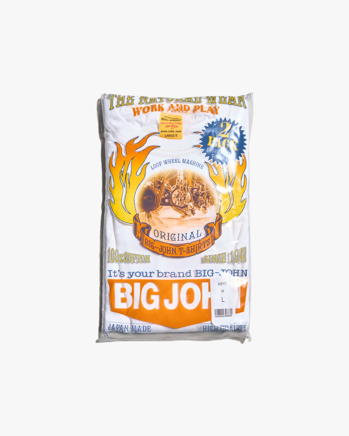 Big John Loopwheeled Tees 2-Pack - White | Big John T Shirts | JEANSTORE
