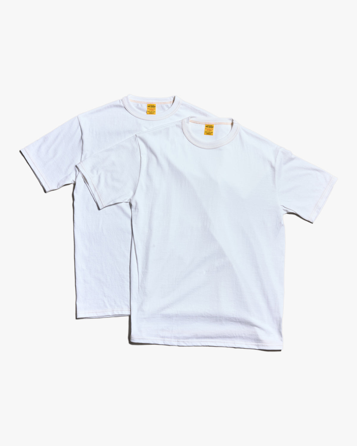 Big John Loopwheeled Tees 2-Pack - White | Big John T Shirts | JEANSTORE