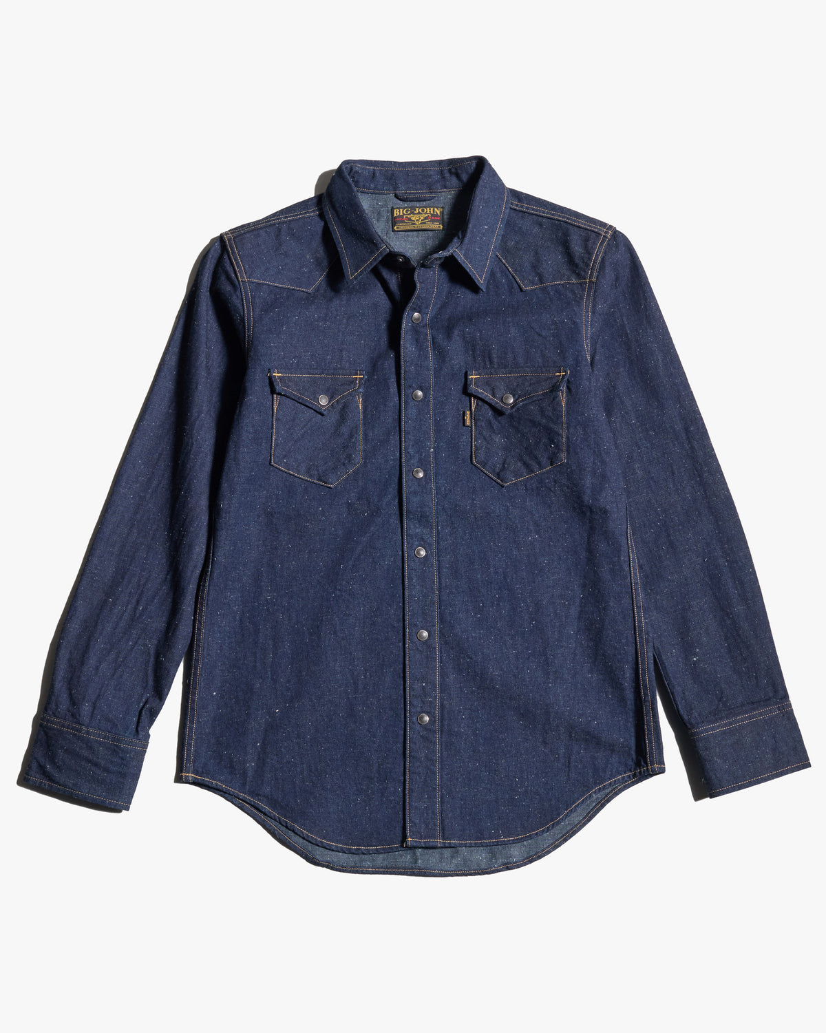 Big John MS004E 10oz Selvedge Denim Work Shirt - Vintage Neppy Indigo | Big John Shirts | JEANSTORE