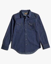 Big John MS004E 10oz Selvedge Denim Work Shirt - Vintage Neppy Indigo | Big John Shirts | JEANSTORE