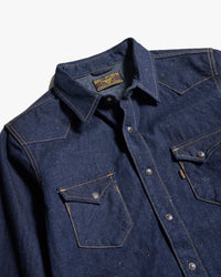 Big John MS004E 10oz Selvedge Denim Work Shirt - Vintage Neppy Indigo | Big John Shirts | JEANSTORE