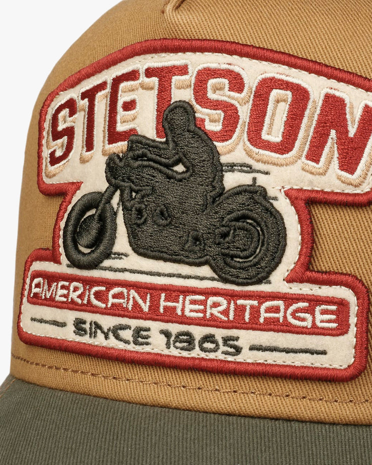 Stetson Motorcycle Trucker Cap - Beige / Olive