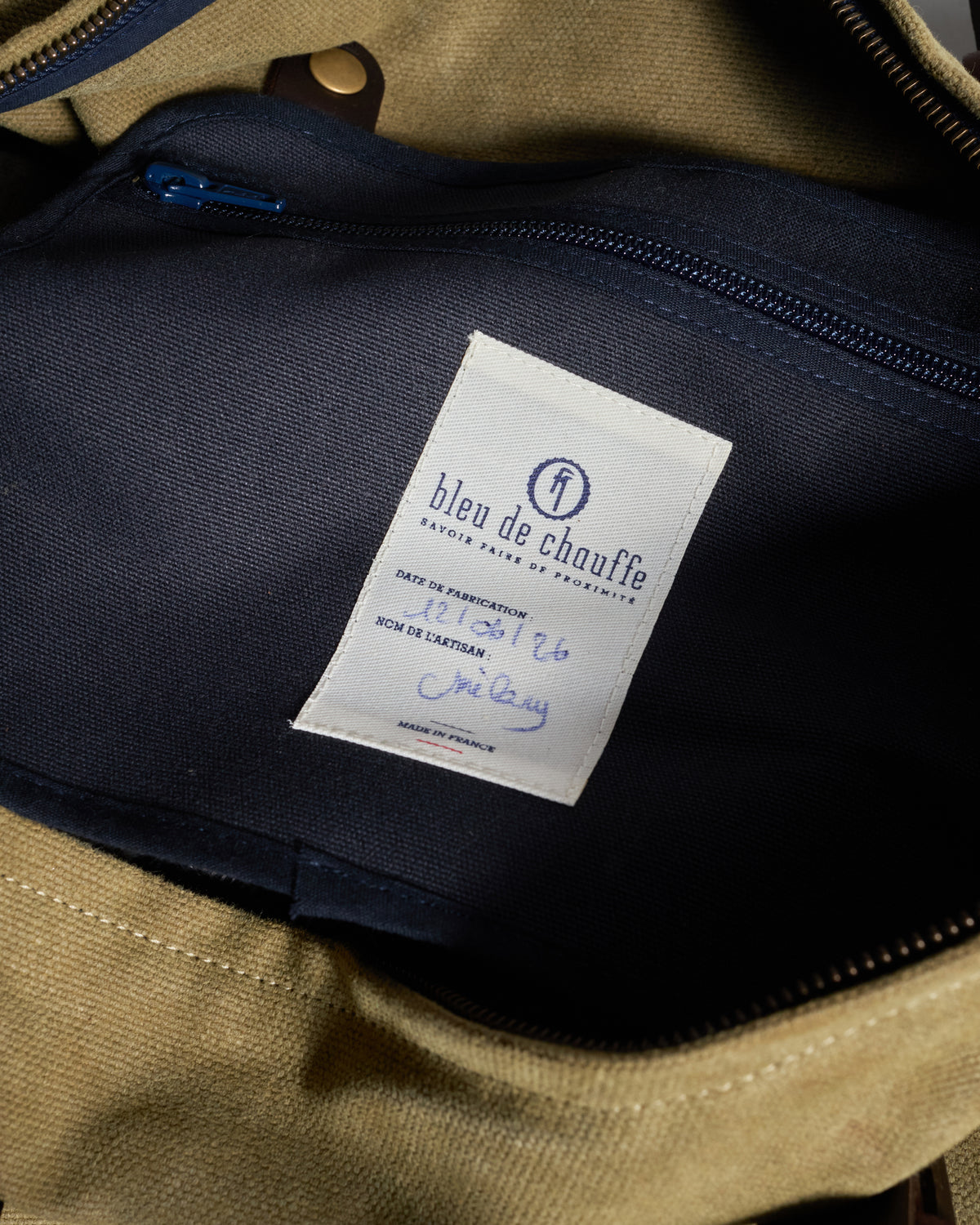 Bleu de Chauffe Hobo Travel Bag - Khaki US Stonewashed