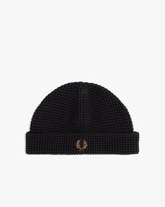 Fred Perry Waffle Beanie - Black