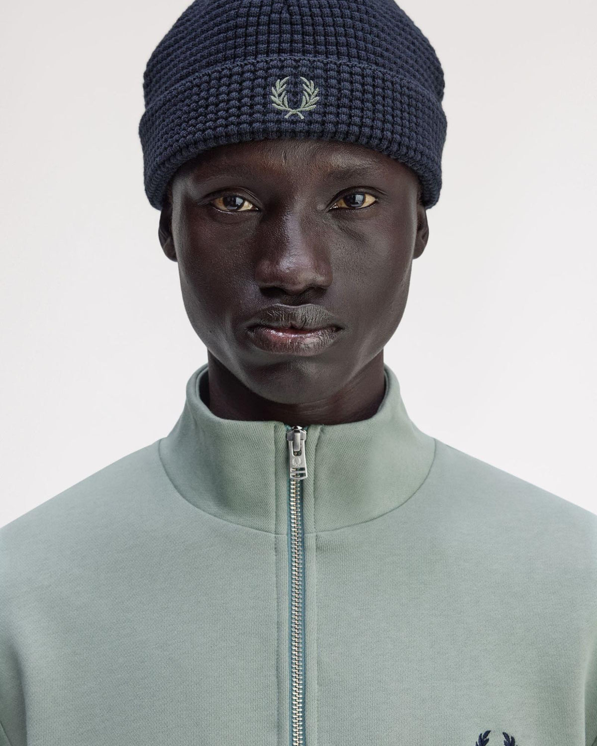 Fred Perry Waffle Beanie - Dark Airforce | Fred Perry Hats | JEANSTORE
