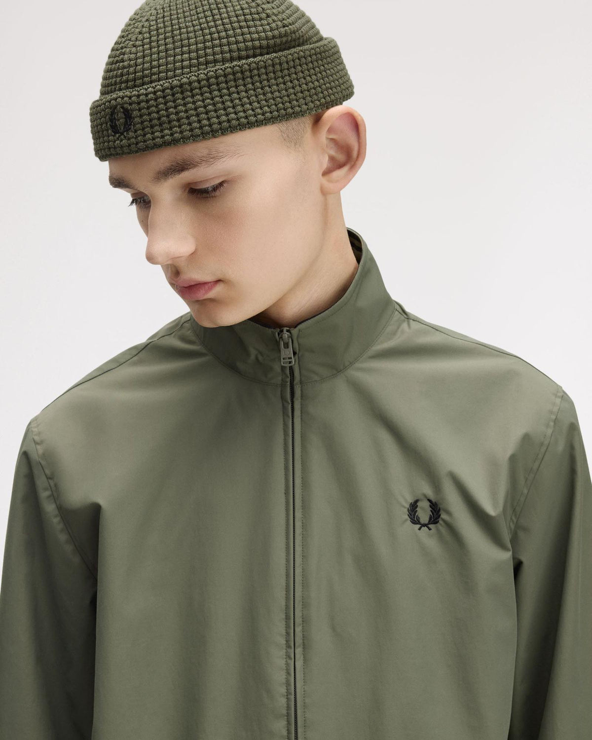 Fred Perry Waffle Beanie - Laurel Wreath Green