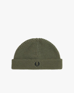 Fred Perry Waffle Beanie - Laurel Wreath Green