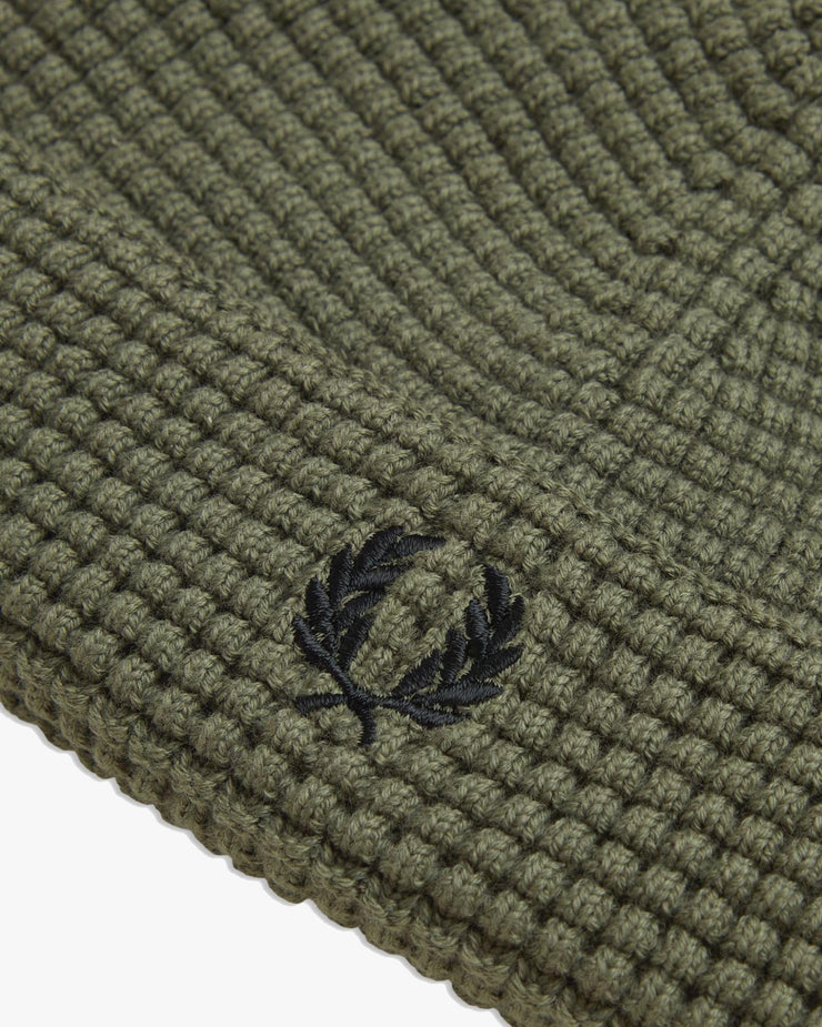 Fred Perry Waffle Beanie - Laurel Wreath Green