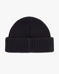 Fred Perry Cotton Ribbed Beanie - Black