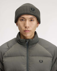 Fred Perry Cotton Ribbed Beanie - Field Green
