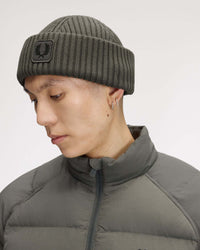 Fred Perry Cotton Ribbed Beanie - Field Green