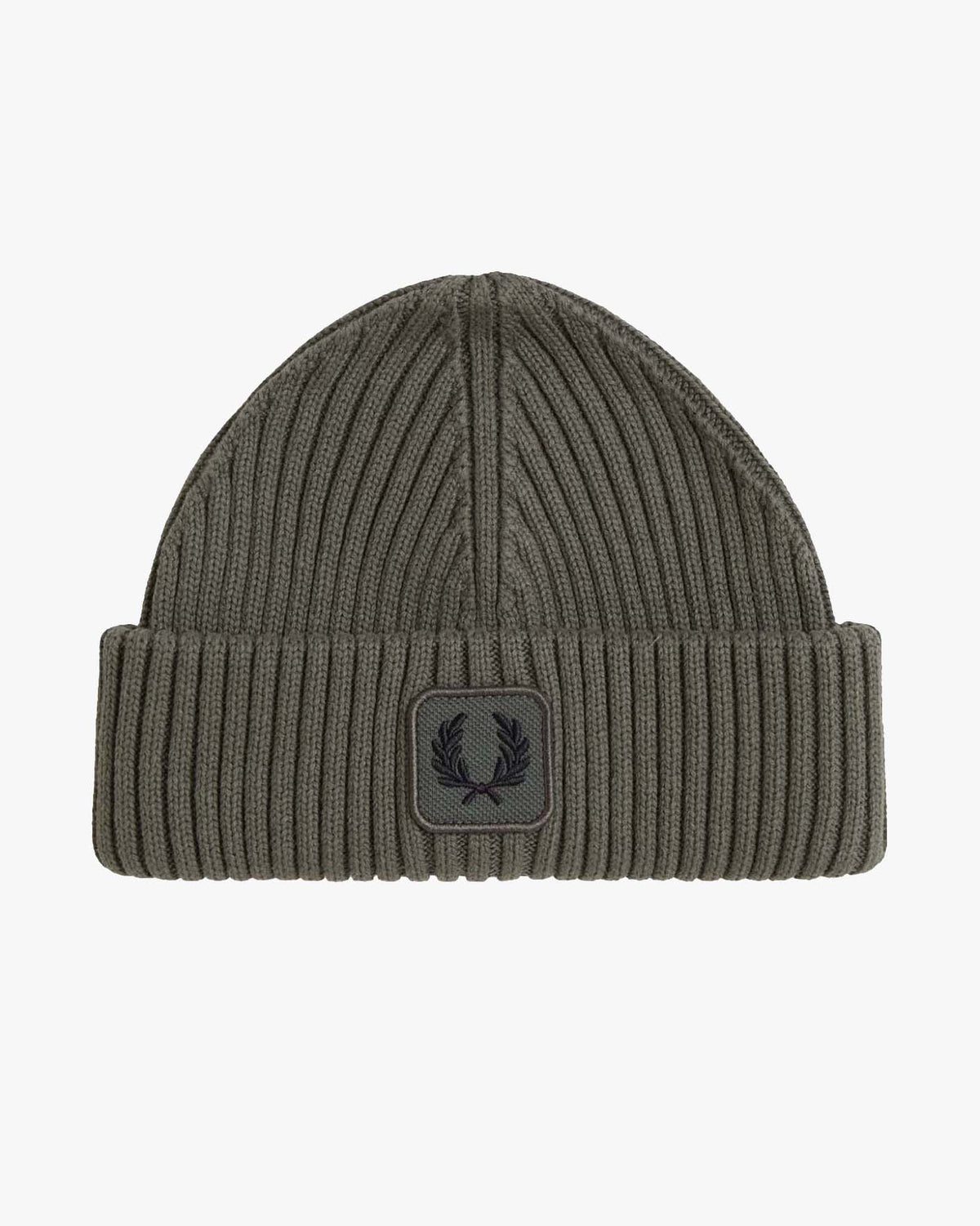Fred Perry Cotton Ribbed Beanie - Field Green