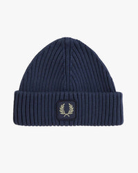 Fred Perry Cotton Ribbed Beanie - Dark Airforce
