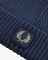 Fred Perry Cotton Ribbed Beanie - Dark Airforce