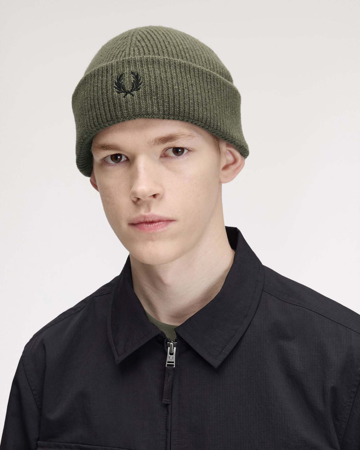 Fred Perry Classic Wool Beanie - Laurel Wreath Green