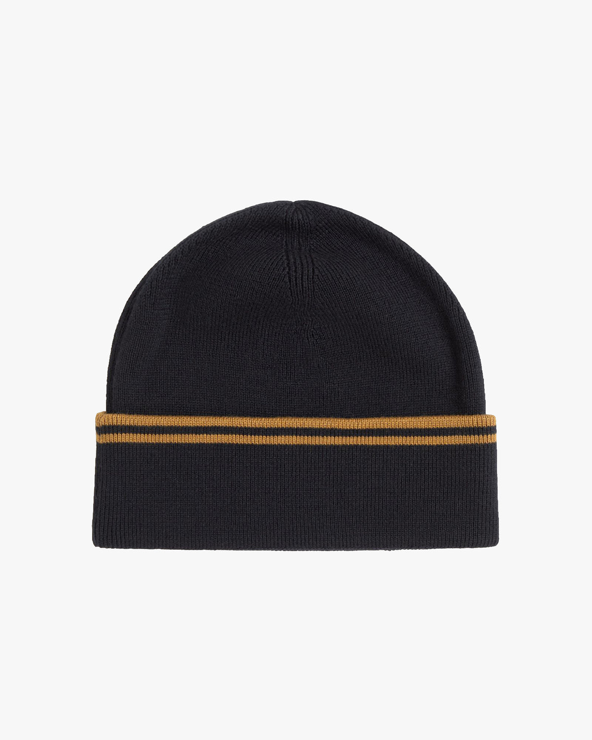 Fred Perry Twin Tipped Merino Wool Beanie - Black / Dark Caramel