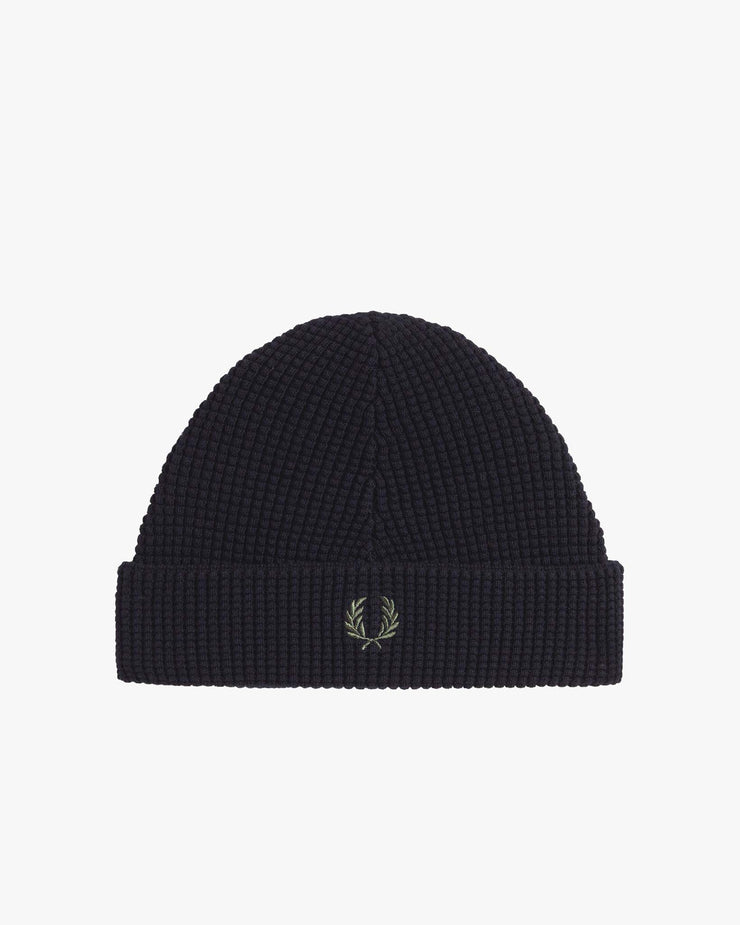 Fred Perry Waffle Knit Beanie - Black