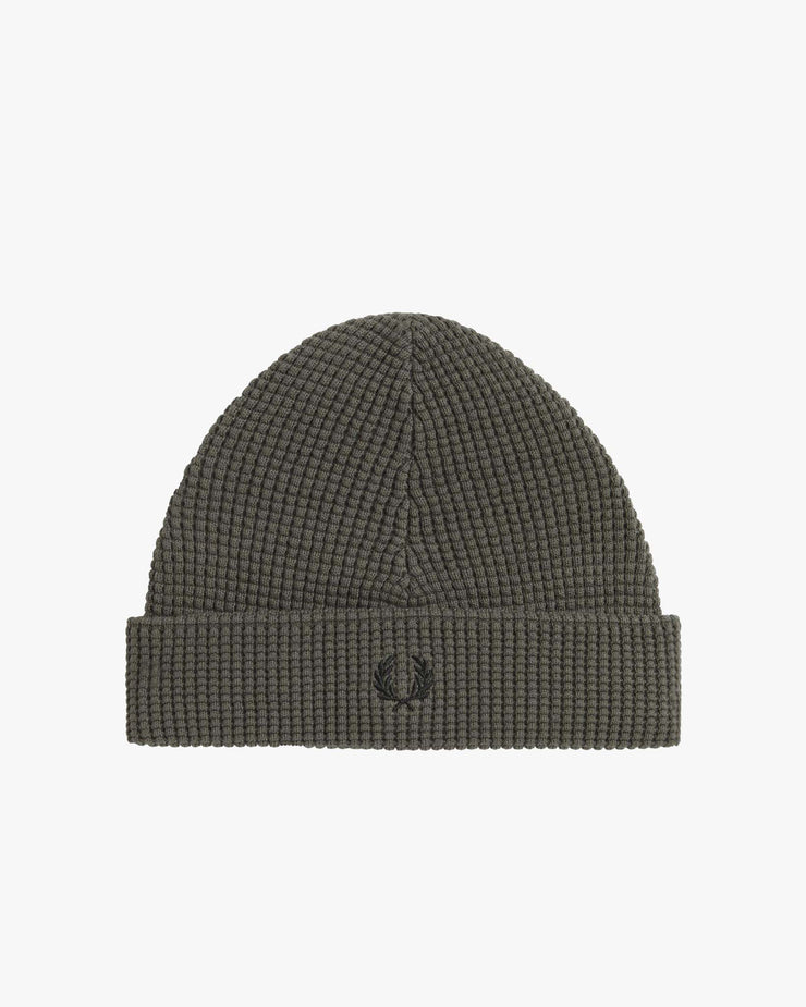 Fred Perry Waffle Knit Beanie - Field Green